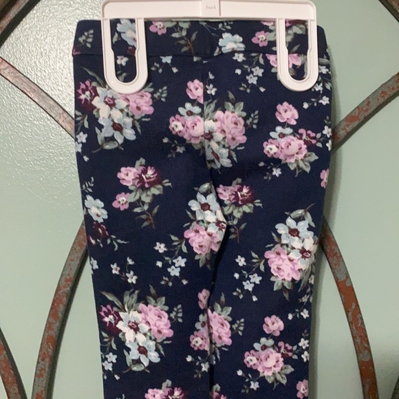 Girls’ 4T Janie and Jack Blue Floral Ponte Pants - Picture 5 of 7